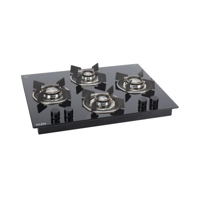 4 Burner Glass Hob Top Triple Ring Burner Double Ring Forged Brass Burner Auto Ignition (1065 X SQ HT DB TR)