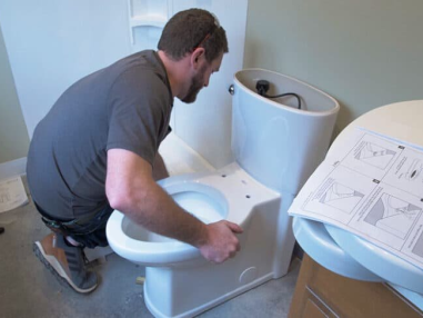 Floor mounted western toilet replacement (1 hr 30 mins)